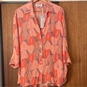 Ava Sky NWT Cole Top, Mauve Retro Anthurium